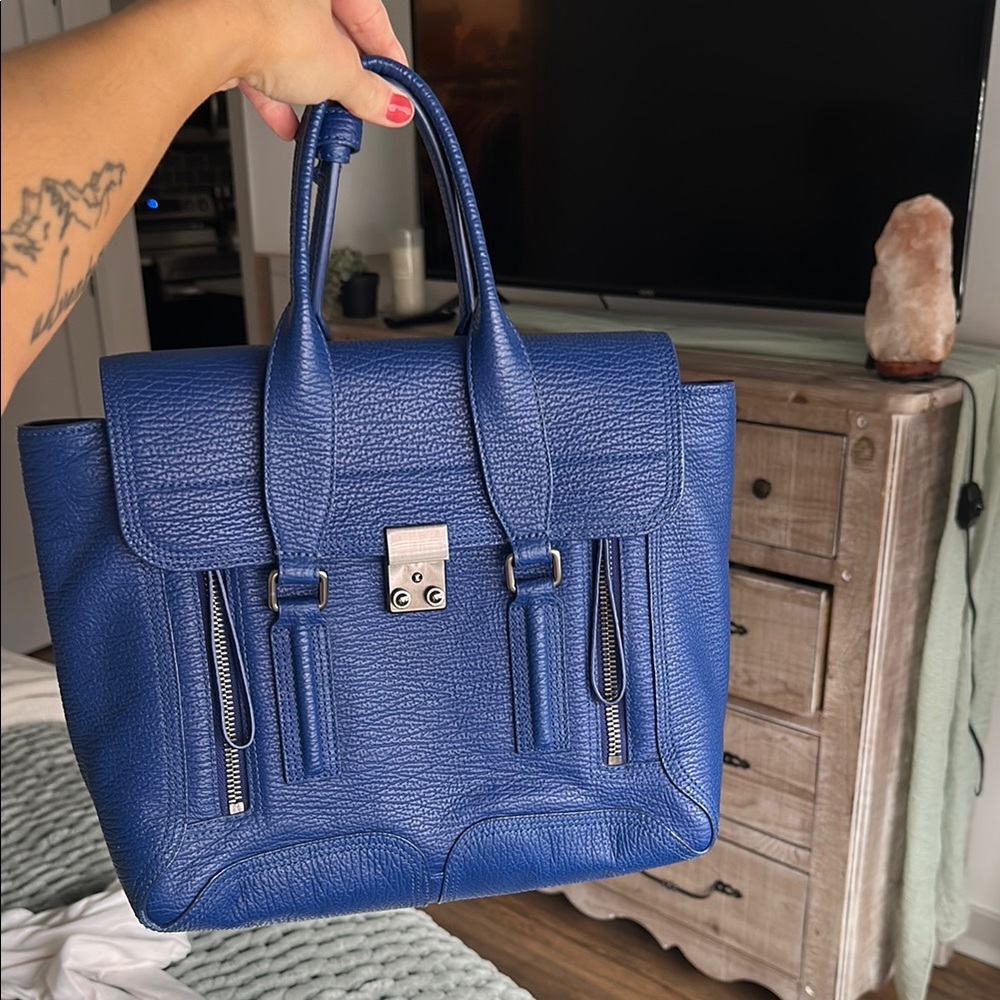 3.1 Phillip Lim Blue Leather Tote Bag